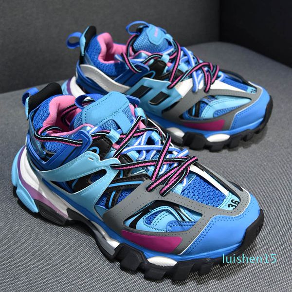 

release tess clunky sneaker paris triple track mens gomma maille black women tripler casual shoes authentic designer l15