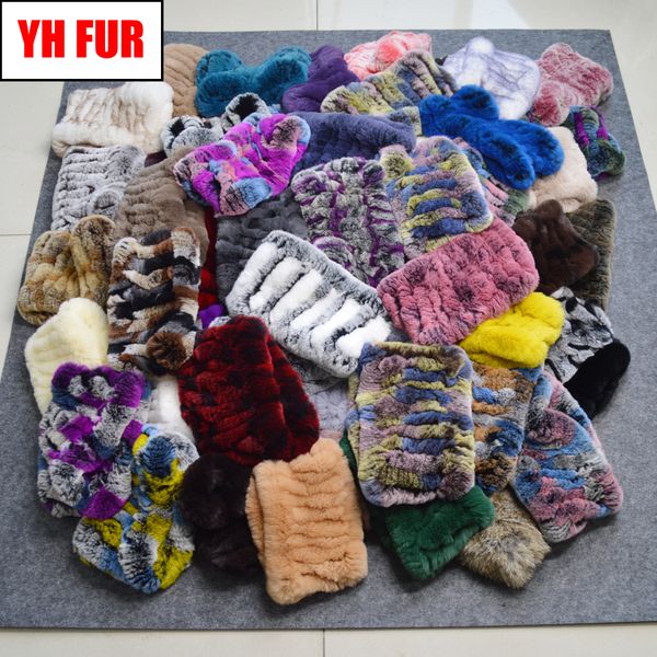 

2019 real rex fur ring scarf women knitted real rex fur scarves warm soft good elastic natural neckerchief