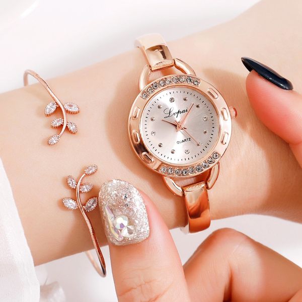 

lvpai selling fashion simple women watch casual rhinestone exquisite alloy strap ladies bracelet watch quartz wristwatch #b, Slivery;brown
