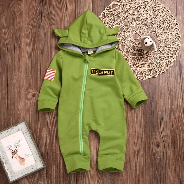 

new baby kid clothes cute letter zipper long sleeves hoodies romper jumpsuits baby crawling clothes kids designer clothes tjy649, Blue