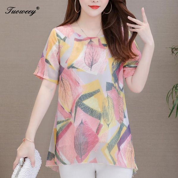 

short sleeve women's shirts o neck floral printed casual blusas long flower fitness women summer plus size 5xl, White