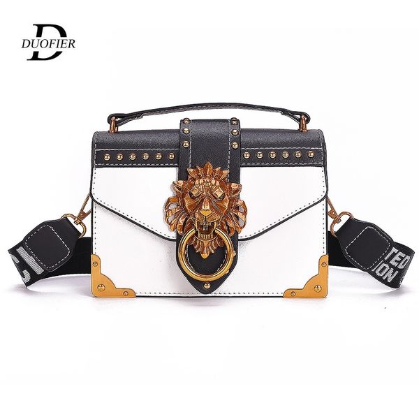 

мода металл lion head mini маленького квадрат пакет сумка плечо crossbody пакет сцепление 2019 trend женщины конструктор бумажник сумка