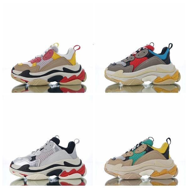 

kids triple s tripler big kids designer shoes for baby children boys girls trainers luxury sports sneakers outdoor running shoes size 28-35, Black