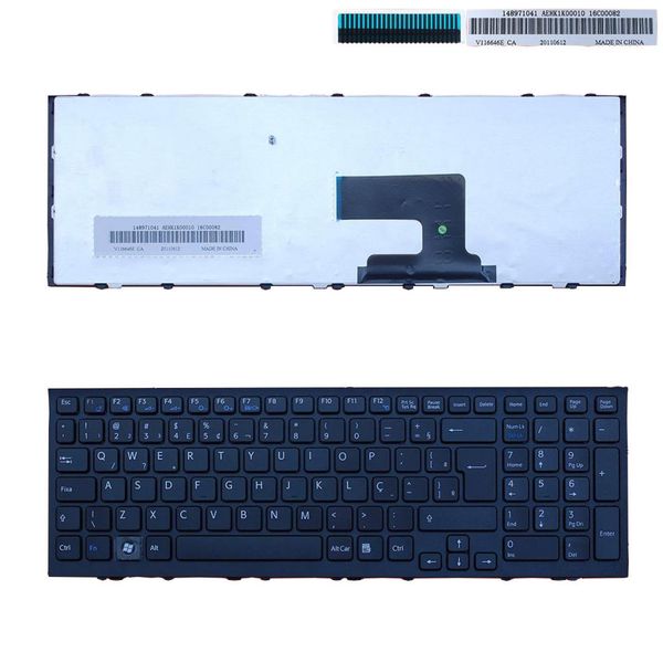 

black frame brazil portuguese keyboard for vaio pcg-71911l pcg-71912l