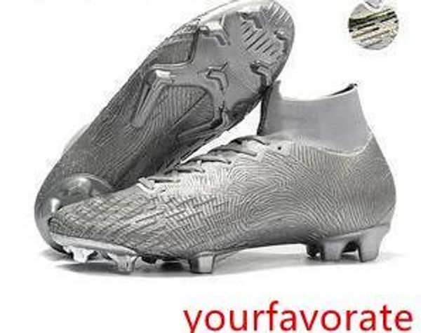 

new high ankle soccer cleats socks mercurial superfly vi fg acc soccer shoes for mens original trainers outdoor football boots white gold