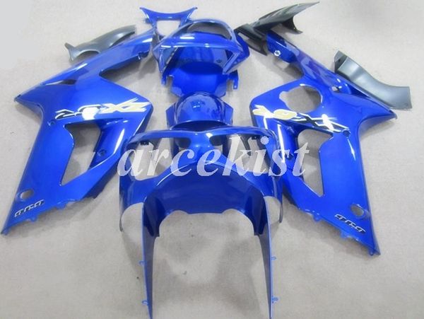 

4 gifts new abs motorcycle fairings kits fit for kawasaki ninja zx-6r zx6r 2003 2004 03 04 636 bodywork set custom blue