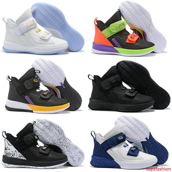 

lebron soldier 13 xiii grade sl thunder grey kids basketball shoes james men sport snreakers size 40-46