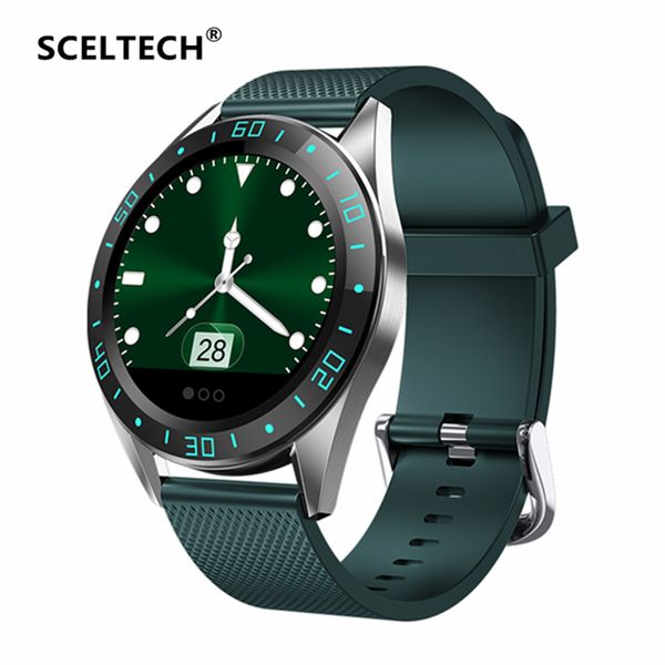 

sceltech smart watch gt105 bluetooth waterproof heart rate monitor blood pressure smartwatch men women call reminder, Slivery;brown