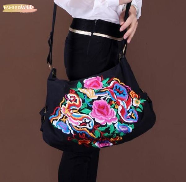 

2020 new national women embroidery bag embroidered shoulder messenger bag handbag vintage zipper hmong ethnic thai indian boho bags