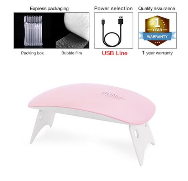 

6w uv nail lamp led light portable mini nail dryer for gel varnish 45s 60s timer polish led lamp gel manicure tools