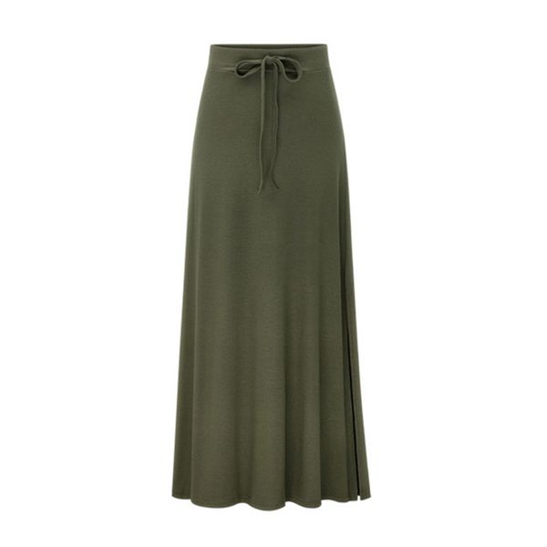 

plus size autumn winter split solid skirts women casual ruffled bag hip elegant ladies skirt large size girl skirt outfit, Black