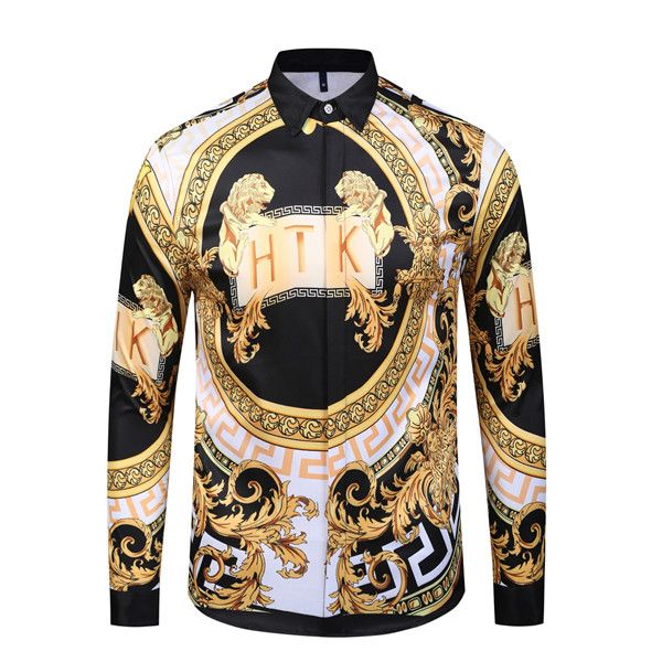 

2019 мужская 3g цветочный тигровый принт цветовая смесь роскошные повседневные рубашки harajuku с длинными рукавами мужские рубашки medusa, White;black