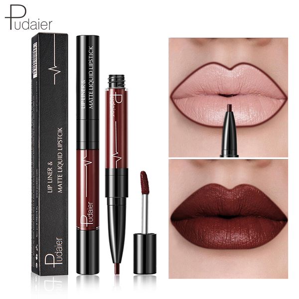 

pudaier matte lip gloss lip liner 2 in1 maquiagem profissional completa agate red tint plumper tattoo makeup liquid lipstick