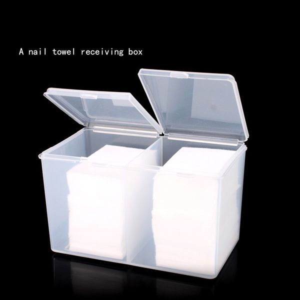 

1pc nail makeup storage box towel two compartment sand tube wash towel storage box nail pen holder supplies