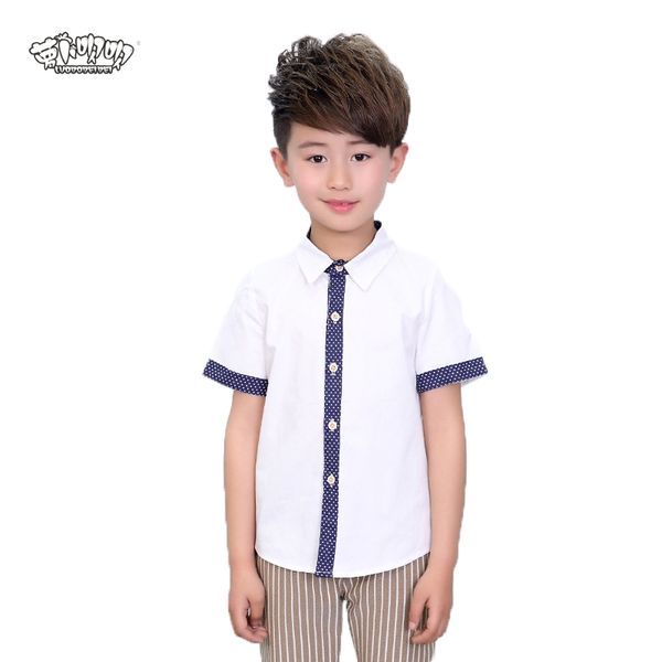 

flower boys wedding dress shirts brand boys cotton short sleeve shirts school white formal wedding party blouses n36, White;black