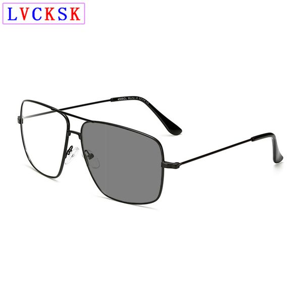 

vintage metal frame pchromic myopia eyeglasses mens womens sun glasses retro square optical eyewear double beam -1 to -6 a3, White;black