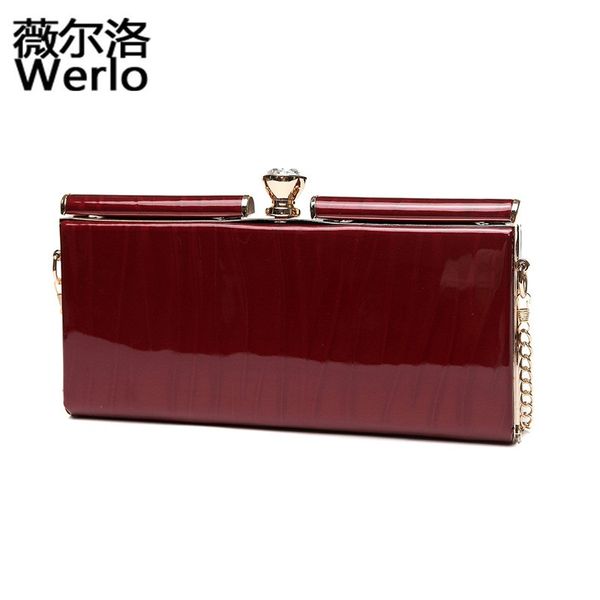 

werlo new women bags patent leather handbag fashion chain bag crossbody messenger bags day clutches sj133