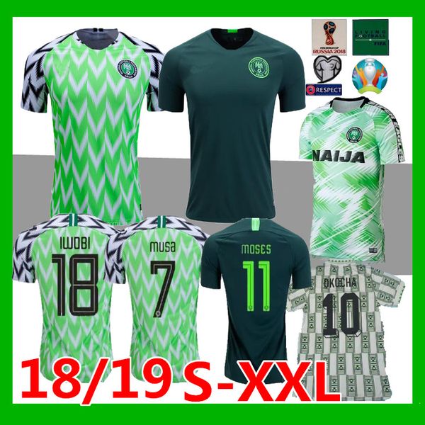 

2019 africa cup nigeria home away occer jer ey 1994 retro nigeria okechukwu okocha ahmed mu a mikel iheanacho football jer ey hirt