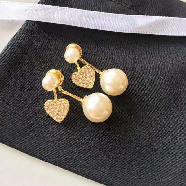 

fashion new style big and small pearl love designer earrings luxury designer jewelry women earrings, Golden