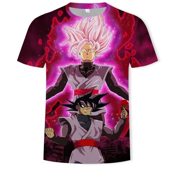 

mens designer casual shirt 3d printed dragon ball parent-child short-sleeved men round collar t-shirt, White;black