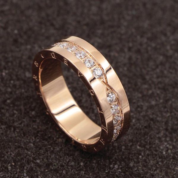 

sleek minimalist single row zircon gold couple gear ring for women fashion brand designer classic jewelry for women, Silver