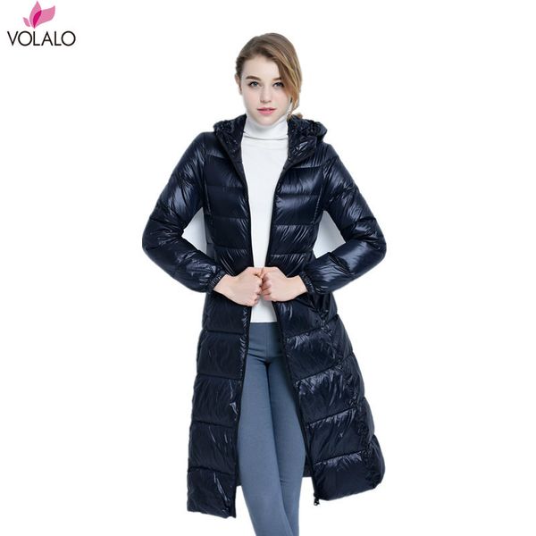 

2019 women's winter coat jackets thick warm wind white duct down jacket female fashion casual plus size trench, Black