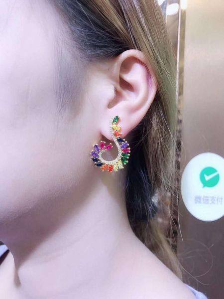 

colorful cubic zirconia earrings for women fashion earrings, Golden;silver
