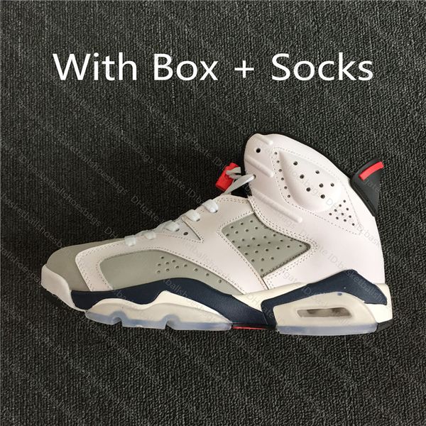 

popular 6s j6 men basketball shoes tinker white low cut cool good sneakers with box and socks