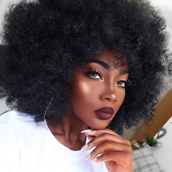 

short afro kinky curly lace front wigs for women brazilian remy human hair wigs pre plucked bleached knots eifini lace bob, Black;brown