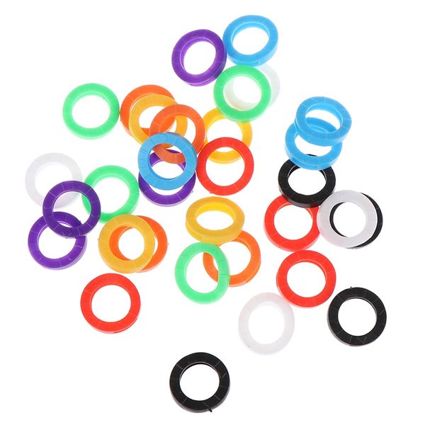 

32pcs bright colors hollow multi color rubber soft keys locks cap key covers er keyring elastic case round soft silicone