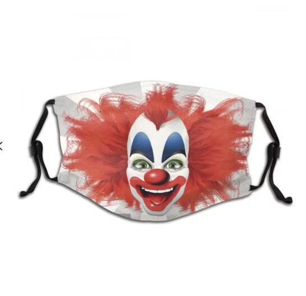 

Joker Mask Adjustable Reusable 2Pcs Carbon Filters Safety Sports Breathing Anti Dust BreathableIce Silk Cotton Face Masks Printing design