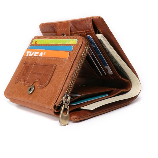 

winsun men's purse genuine leather purse for men rfid credit card holder zipper&hasp male wallet with coin pocket carteira hombre, Red;black