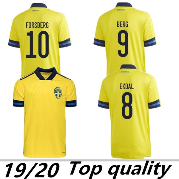 

19 20 sweden home soccer jerseys men kids 2020 cup national team ibrahimovic kallstrom forsberg camisetas football shirt, Black;yellow