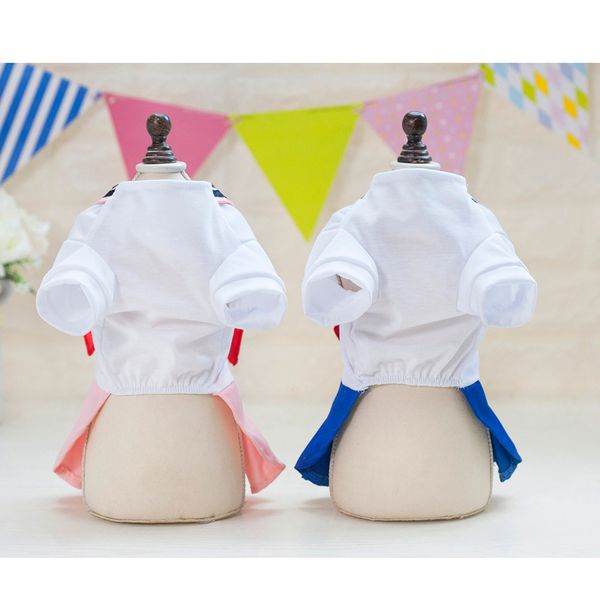 

pet dog puppy dress small dog school uniform costume sailor dress
