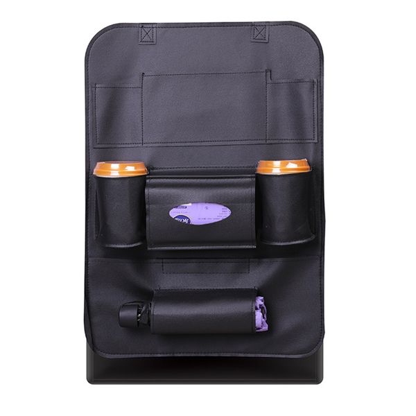 

multi-pockets car leather seat bag hold umbrella tissue paper water bottle saving space stowing tidying durable soft convenient