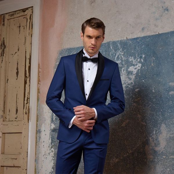 

anniebritney navy blue 2 piece slim fit men formal suit tailor made skinny navy groom wedding tuxedo prom wedding men suit set, White;black