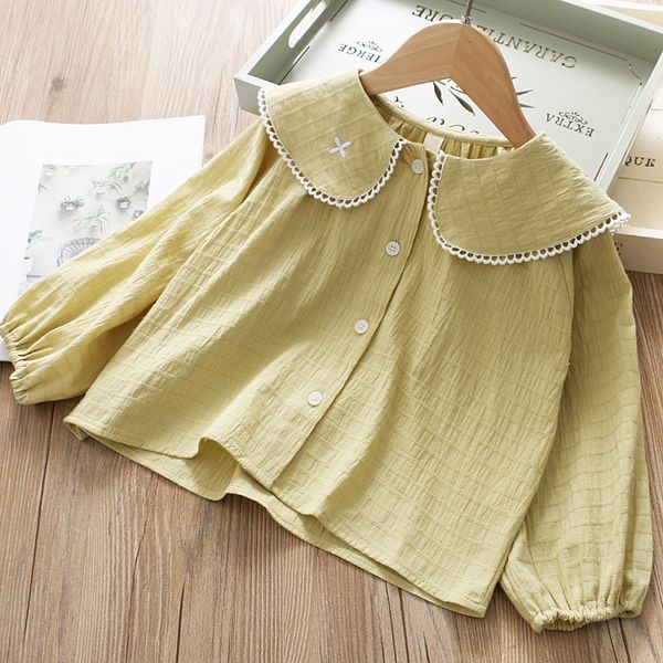 

girls' baby collar small embroidery casual thin shirt spring 2020