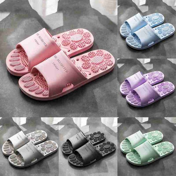 

summer new women men massage slippers non-slip soft bottom foot massage sandals indoor outdoor bathroom anti skid slippers 36-45, Black