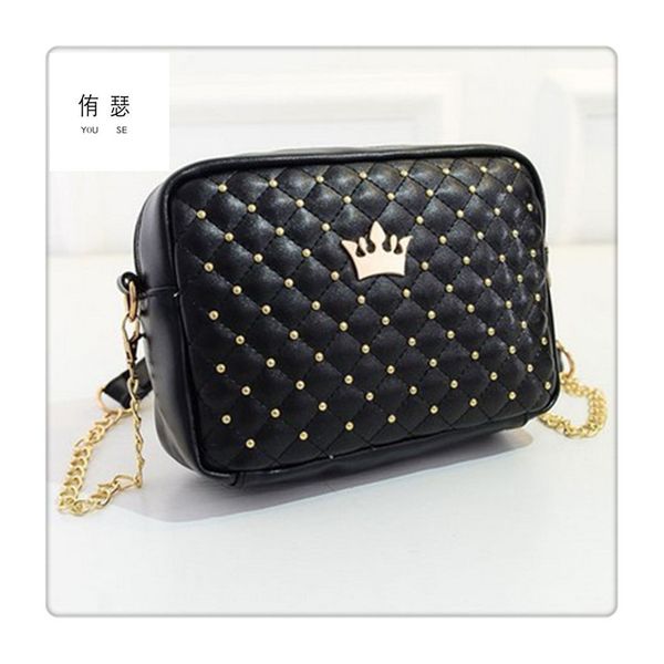 

2020 fashion women handbag rivets diagonal small shoulder starry female crown lady shell bag