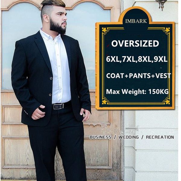 

suit men 3 piece suits wedding suits with pants groom plus size 5xl 6xl 7xl 8xl 9xl terno black blue formal business clothes set, White;black