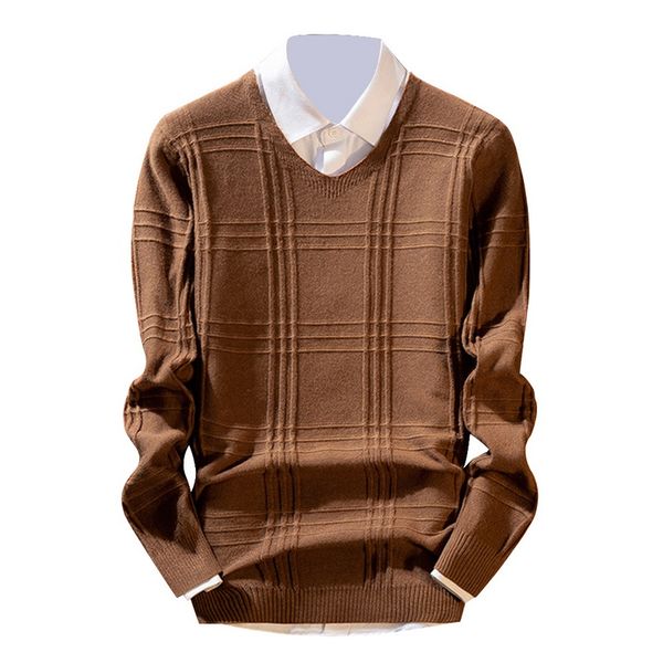 

vintage plaid tricot mens sweater casual v neck knitwear sueter masculino autumn clothes modish pull homme knitted pullover, White;black