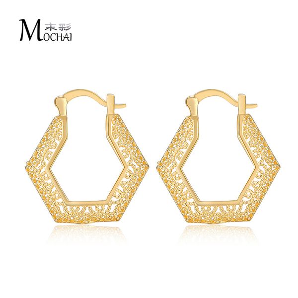 

punk style small metal square hoop earrings gold color 2017 fashion jewelry pendientes geometric classic women earring zk30 25mm, Golden;silver