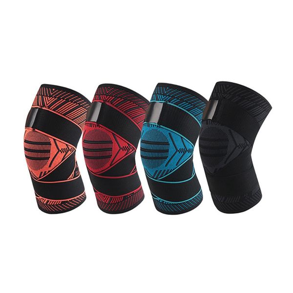 

1pcs fitness running cycling knee support braces elastic nylon sport anti-slip compression knee pad sleeve volleyball, Black;gray
