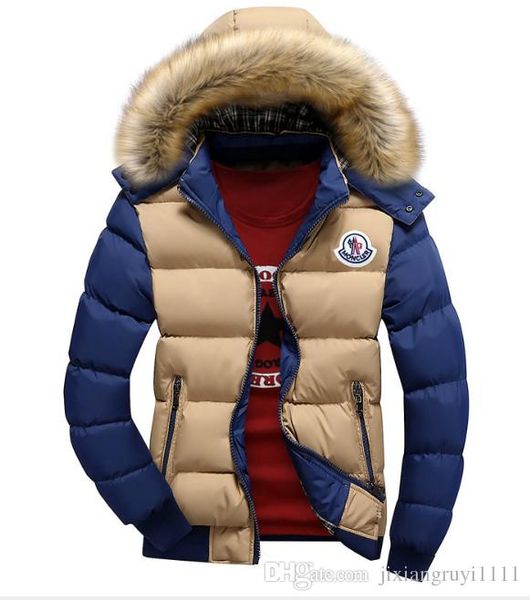 

Whole ale men winter coat fur collar duck down parka jacket men puffer jacket with fur hood rabbit dei gner warm coat brand women