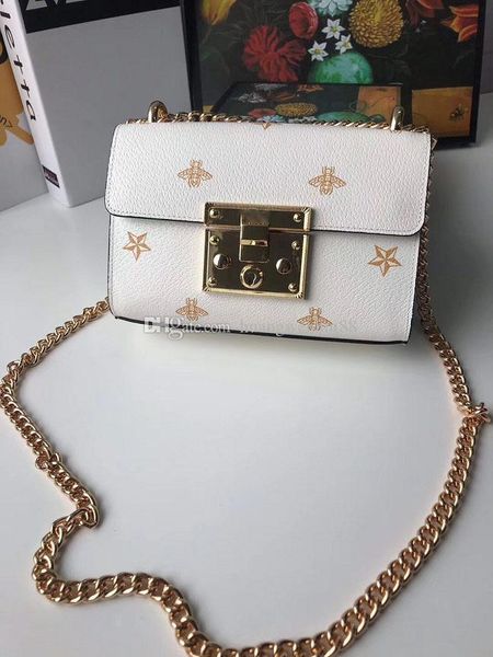 

2019 new fashion leather bee pattern chain shoulder bag, main designer brand diagonal bag, multi-function bag phone bag
