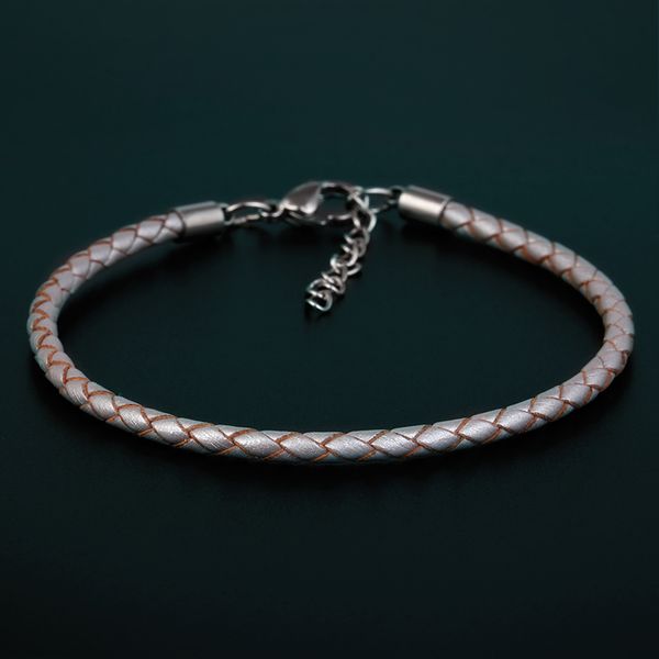 

silver color leather charm bracelet femme stainless steel buckle bracelets for women diy charm bracelets adjustable 2020 new, Black