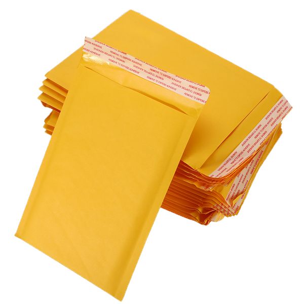 

new shop 7 sizes 50pcs kraft paper envelopes bags padded mailers shipping envelope with bubble mailing bag