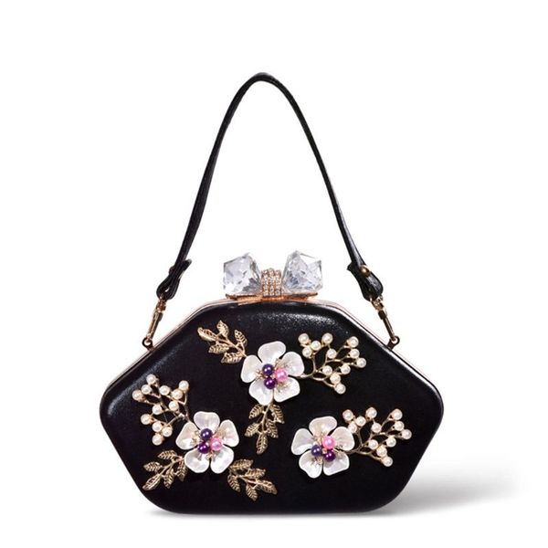

women beaded flower evening bags wedding cocktail party bridal clutch handbag shoulder crossbody wallet purse l9be