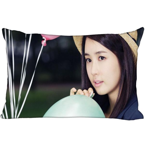 

korea- custom lee da hae satin pillowcase 35x45cm (one side) printed zipper silk pillowcover custom logo gift pillow case