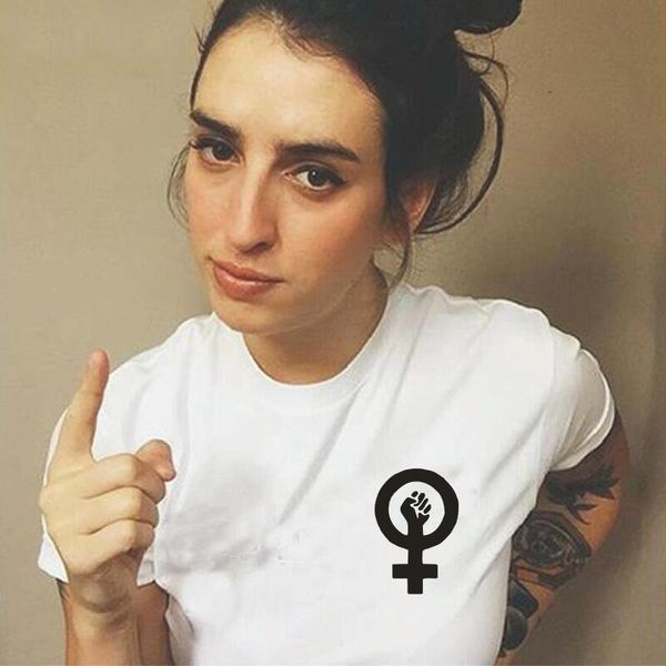 

women's t-shirt feminism tshirt fist riot love women fashion pocket printing shirt tee femme short sleeve feminist slogan, White